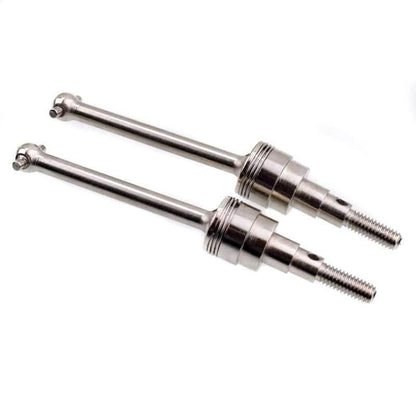 Front Lower Suspension Arm Hub Carrier Base C/Steering Cup/Metal Drive Shaft for 1/10 Tamiya CC01 TA02 TA03 4WD Buggy RC Car OP(Drive Shaft Silver) - color: Drive Shaft Silver