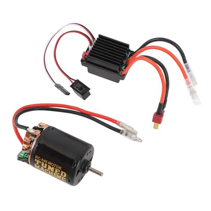 RC Brush Motor ESC, Brushed Motor ESC Combo Brush Cable T Plug 540 Brushed Motor for Axial SCX10 90046 for Redcat Gen 8 1/10 RC Car (80T) - size: 80T