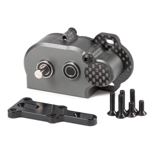 1/10 LCG Transmission NOD Tiny Gearbox with Adapter Plate, Gray | 4:1 Low Gear Ratio, with 48P 44T Spur Gear, Fits Straight Axle Axial AR44 AR45 AR60 Enduro Vanquish F9 F10 - color: Gray