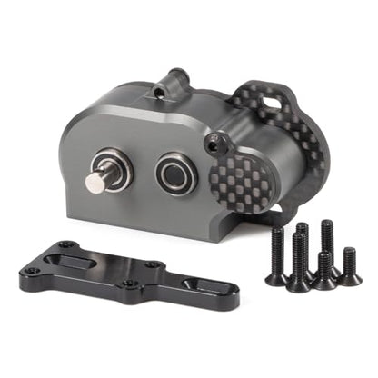 1/10 LCG Transmission NOD Tiny Gearbox with Adapter Plate, Gray | 4:1 Low Gear Ratio, with 48P 44T Spur Gear, Fits Straight Axle Axial AR44 AR45 AR60 Enduro Vanquish F9 F10 - color: Gray