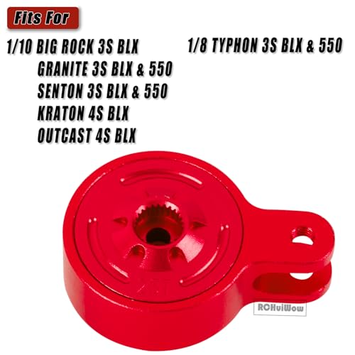 RC Servo Saver Set 25T Upgrades Part for 1/10 Big Rock 3S BLX,Granite/Senton 3S BLX & Mega 550,Kraton/Outcast 4S BLX,1/8 Typhon 3S BLX& Mega 550,Alloy Fixed Link Steering Servo Saver,Red - color: Red-1 Set
