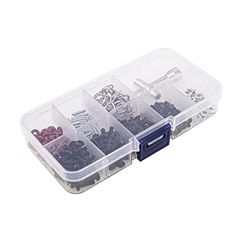 0-14mm RC Expanding Hole Puncher Opener Reamer Tool RC Body Shell Drills Tool & Universal RC Screws Kit,M3 Screws Flat washers R Clips Hexagon Wrench Repair Tool Box with Magnetic Screw Tray