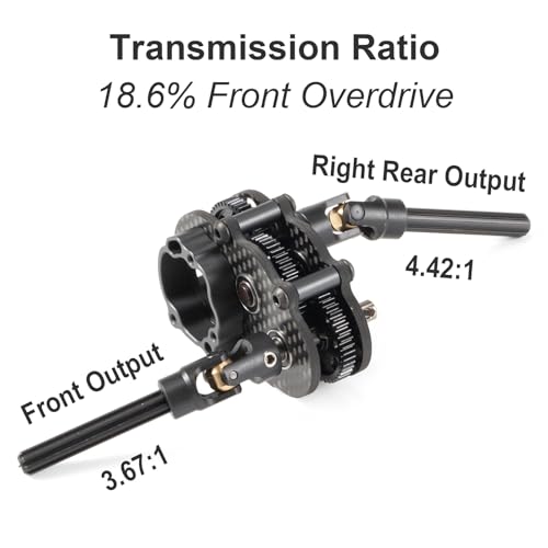 Carbon Fiber Overdrive Transmission Ultralight and Compact OD-3 Gearbox for AR44 Capra Axle LCG Comp Rigs 1/10 RC Rock Crawler(OD3 Transmission) - style: OD3 Transmission