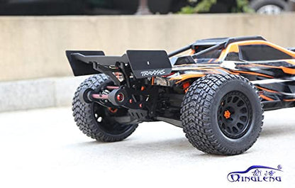 QingLeng Nylon Sturdy & Stable Wheelie Bar with Dual Spring Buffer for Traxxas 1/6 XRT Monster Truck #78086-4 - Black Wheels