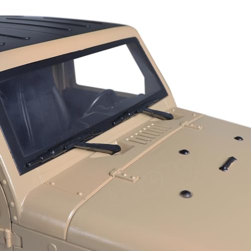 1/10 RC Car Hard Jeep Body Shell Kit, Jeep Body, Open Shell Kit 313mm Wheelbase for RC Crawler Car Axial SCX10 90046 90047 RGT EX86100(Khaki) - color: Khaki