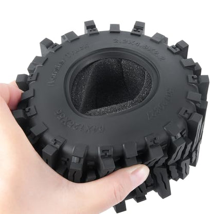 4PCS 2.2inch RC Crawler Tires with Foam Insert 125mm/4.9inch Outer Diameter for 1/10 RC Crawler Car