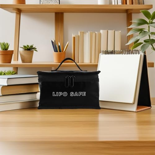 Outanaya Fireproof Lipo Charging Bag for Rechargeable and Lithium Batteries Battery Protective Case with High Temperature Resistance PVC and Non-Woven Fabric Material and Transport