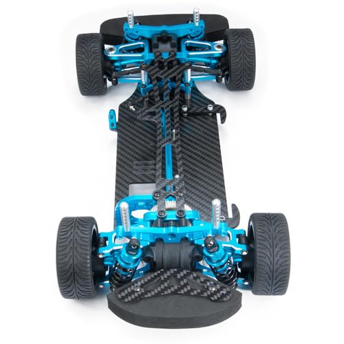 MOHERO Aluminium Alloy &Carbon Fiber Shaft Drive 1/10 RC Touring Car Chassis Frame Body Kit with 4 Wheels for TT01 TT01E
