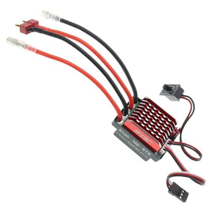 RC Car 60A Brushed ESC Electric Speed Controller 6V/2A BEC Compatible with Traxxas TRX4 TRX6 D90 HSP Tamiya Redcat Axial SCX10 HPI 4WD Truck 1/10 RC Truck Car Crawler (T-Plug Without Fan) - style: T Plug Without Fan
