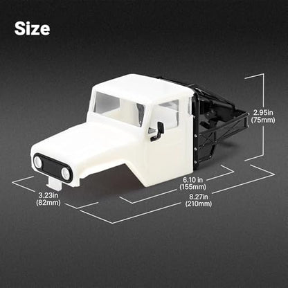 RC Spare Part Compatible with TRX4M for Defender for Bronco Hard Body Shell with Cage for 1/18 RC Crawler Car Upgrade Accessories(White) - size: White