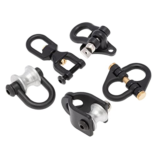 1/10 RC Car Crawler Trailer Towing Shackles - Metal Hooks for SCX10 TRX4 D90 - Upgrade Parts for Rock Climbing Cars - 5Pcs Set Included - Black - color: Black