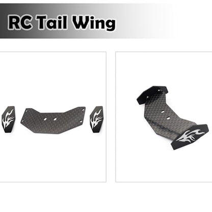 Carbon Fiber RC Tail Wing for Losi 1/24 Micro-B 2WD Buggy RC Car(Black) | Carbon Fiber RC Tail Wing,RC Car, Upgrade Parts,Easy Installation - color: Black