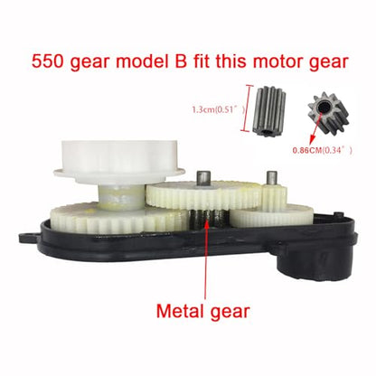 2 Pcs RS550 12000RPM Gearbox with 12V DC Motor for Ride On Car