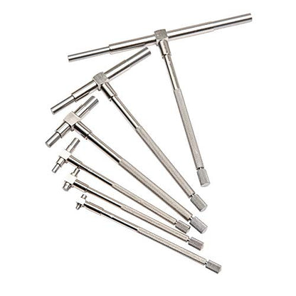 Beslands 6 Pc Telescoping Gage Set, 5/16" - 6" Range, T-Bore Hole Gauges w/Pouch, High Precision Telescopic Bore Gauge T-Gage Set (5/16" to 6") - size: T-Gauges 5/16" to 6"