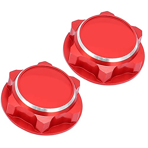 17mm Hex Wheel Nuts, 4pcs Aluminum Alloy 17mm Self Lock Hex Wheel Nuts Adapter Dustproof Caps for 1/8 RC Car Track Wheel Rims (Red) - color: Red