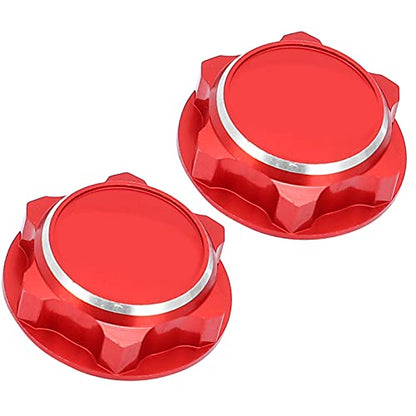 17mm Hex Wheel Nuts, 4pcs Aluminum Alloy 17mm Self Lock Hex Wheel Nuts Adapter Dustproof Caps for 1/8 RC Car Track Wheel Rims (Red) - color: Red