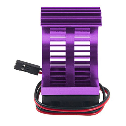 RC Motor Heatsink 540 545 550 Motor Heat Sink with 5-6V Cooling Fan Compatible with Traxxas HSP HPI Wltoys Himoto Axial Tamiya 1/10 RC Crawler Truck Car (Purple) - color: Purple