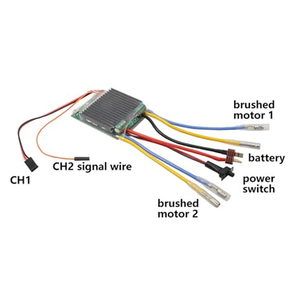 2-4S 40A Dual-Channel Bidirectional Brushed ESC for Differential Drive Boats RC Model Dual Motor Electronic Speed Controller - color: 40a Xt60 Plug