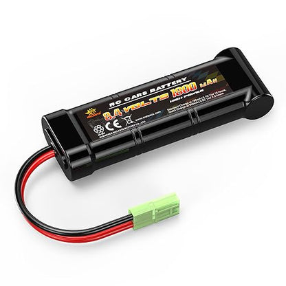 melasta 8.4V 1800mAh Flat NiMH Airsoft Battery – Mini Tamiya | Compatible with MP5, SCAR, M249, M240B, M60, G36, M14, RPK, PKM. Rechargeable pack for airsoft rifles.