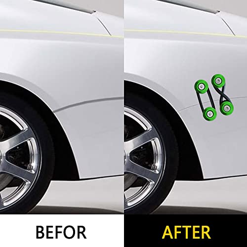 ASUBHA 4PCS Bumper Quick Release Kit, Bumper Holder, Trunk Fenders Hatch Lids Fasteners with Washer and Stainless Steel Screws, Quick Release Tab Holder Trunk Band Fenders Clip Kits for Most Cars - color: Green