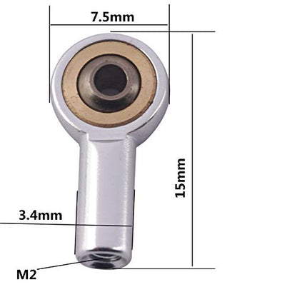 10Pcs ShareGoo Aluminum M2 Tie Rod End Ball Joint Link Ball Head Holder 2mm Steering Linkage Compatible with HSP Tamiya Mini 4WD RC Car Truck Crawler Boat Airplane