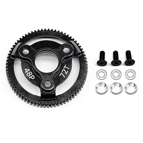 RC 48P 72T Spur Gear Hardened Steel Spur Gear Upgrades Part for Traxxas 1/10 Slash Stampede Rustler Bandit 2WD VXL XL-5 F-150 SVT, (72T) - size: 48P-Spur Gear-72T