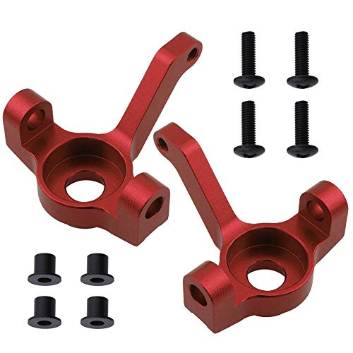 Hobbypark Aluminum Caster Mounts Steering Knuckles Hub Carrier (L/R) for Redcat Everest Gen7 PRO/Sport Replacement of 180002 (Set of 2) (Red)