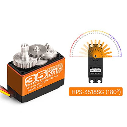 35KG High Torque Coreless Servo Motor Metal Gear Digital and Stainless Steel Gear Servo for Robotic DIY, RC Car Control Angle 180° - size: 35KG/180°