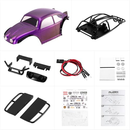 INJORA BUG18 Body with Interior for 1/18 TRX4M Universal LCG Chassis（Purple） - color: Purple