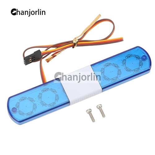 1/10 RC Car Simulation Police Lights Multi-Function Flash LED Lamp Nine Flashing Light Modes for 1/8 Crawler Off Road Rally Truck Cars HSP Traxxas Tamiya RC4WD Axial Arrma (Blue 115mm) - color: Blue 115mm