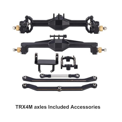 AMK 216.4g Brass TRX4M Axle, Extended 20mm TRX4M Portal Axle, TRX4M Brass Axle with Two Servo Mount Options, for 1/18 RC CrawlerCar TRX4M Axle Upgrade Parts