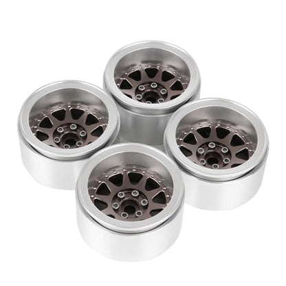 Aluminum 2.2" Beadlock Wheel Offset -10mm Metal Rims for SCX10 RR10 TRX4 VS4-10 Gen8 1/10 RC Crawler Car Upgrade Parts (10-Spoke, Bronze) - color: 10-spoke, Bronze