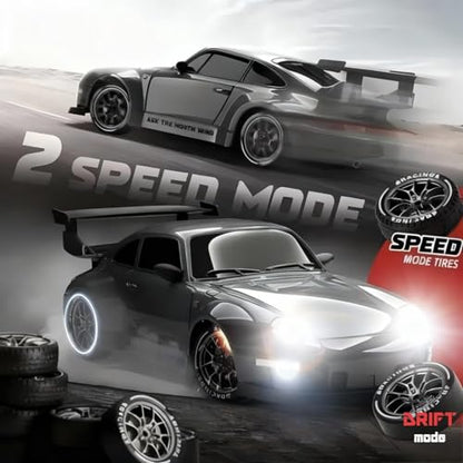 1:24 Scale RC Drift Car with LED Lights, 25km/h 4WD High Speed, Dual Batteries 50+ Min Play, 2.4GHz Remote Control, Multi-Surface Drift Tires, Racing Toy Vehicle for Adults Boys Girls, Storm Drive - color: 1:24 Storm Drive