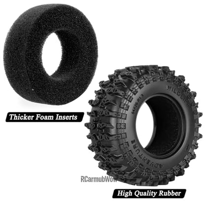 1.3" Beadlock Wheels Tires Set Aluminum Alloy w/Metal Steel Ring for TRX4M SCX24 FCX24 Ascent-18 1/18 1/24 RC Crawler Upgrade Parts,RCarmubWow 1.3 Beadlock Wheels and Tires,4pcs,Titanium - color: Titanium(4pcs)
