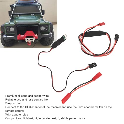 RC Winch Controller, Remote Controller with Adapter Plug for RC Crawler Model, Compatible with Hsp, Axial scx10, D90, Hpi