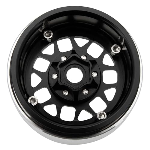 MEUS RACING 1.9 Beadlock Wheels Rims Deep-Dish Wheel for Axial SCX10 Traxxas TRX4 Vanquish VS4-10 Redcat Gen8 1/10 RC Crawler Upgrades (Style B, Black) - color: Style B, Black
