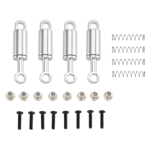 Compatible with WLtoys 284131 284010 K989 K969 1/28 RC Car Upgrade Parts Accessories Metal Built‑in for Spring Shock Absorber RC Assortment(Silver) - color: Silver