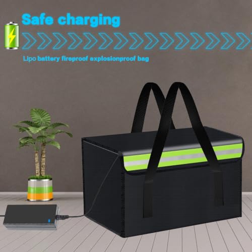 30*20*20cm Lipo Safe Bag Fireproof Bag for Lipo Battery Pack Storage Charging Transport,Home Office Travel Fireproof Safe Storage for Cash Valuables Jewelry Passport Power bank Lipo Battery - size: 300*200*200mm