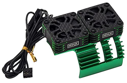 NHX RC 1/8 Twin Cyclone Alum HV Cooling Fans wCover 28000RPM Motor Heatsink Gren