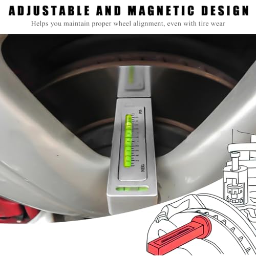 KVAEY Adjustable Magnetic Gauge Tool, Camber Caster Strut Wheel Hub Alignment Gauge Tool for Tire Repair, Universal Magnetic Gauge Wheel Alignment Tool for Most Car Truck RV (Gray) - color: Gray