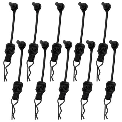 10 Pieces 1.2mm RC Body Shell Clips Pin with Pull Tabs Compatible with All 1/10 1/12 Scale Traxxas Arrma Redcat Axial Losi HSP HPI Kyosho RC Car Truck Crawler Body Shell Upgrades(Black) - color: Black