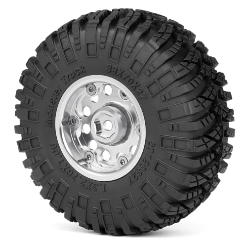 MORLORDY 4Pcs 1.3" Wheels Tires Set for 1/18 1/24 RC Crawler Car SCX24 Ascent-18 TRX4M Upgrade Parts (Style B) - color: Style B