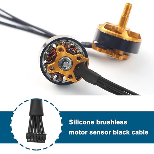 SING F LTD 2Pcs Brushless Motor Sensor Black Cable 100mm Cable Length 1.25 Terminal Double Head 6p Suitable for Mini RC Helicopter LED Light Strip RC Drift Car Model - size: 100mm