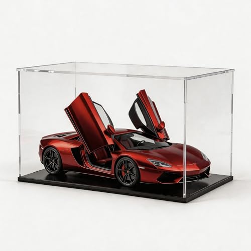 Acrylic Display Case for Collectibles and Toys, Versatile Clear Acrylic Display Box with Black Base for Showcase and Displaying, 11x7x7-inch - size: 11"L x 7"W x 7"H
