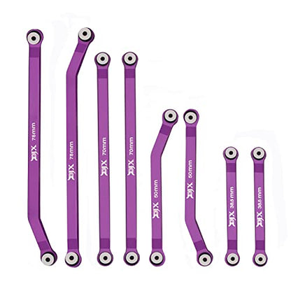 Aluminum High Clearance Chassis Links Set for Axial SCX24 Jeep JT Gladiator 1/24 RC Crawler Car(Purple) - color: Purple