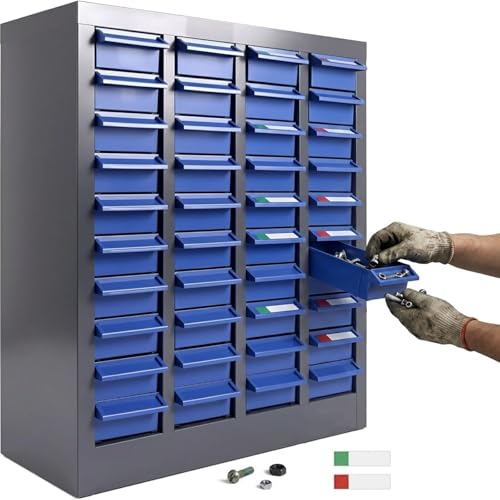 40-Drawer Storage Cabinet for Garage, Metal Organizer for Nuts and Bolts, ABS Dividers with Alloy Steel Frame, Workshop, Office, Home & Classroom Storage (40 Drawers) - size: 40 Drawers