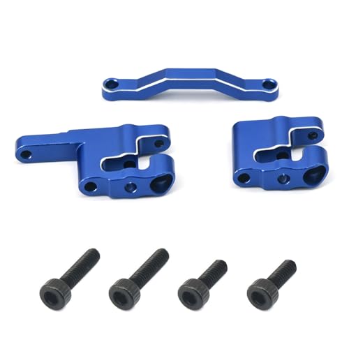 Aluminum Servo Steering Link Set for ARRMA Mini Kraton 3S 1/16 RC Car Upgrade Parts, Blue and Red (Blue Servo Steering and Steering Set) - color: Blue Servo Steering and Steering Set