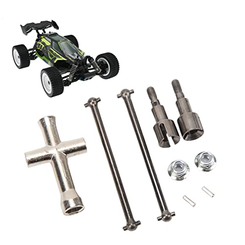 RC Car Rear Drive Shaft Replacement, Steel Rear Axle Shaft for SCY 16101 16102 16103 16201, 1/16 RC Cars Drive Shaft, High Accuracy Steel Dogbone with Axle Cup and Flange Nut for E