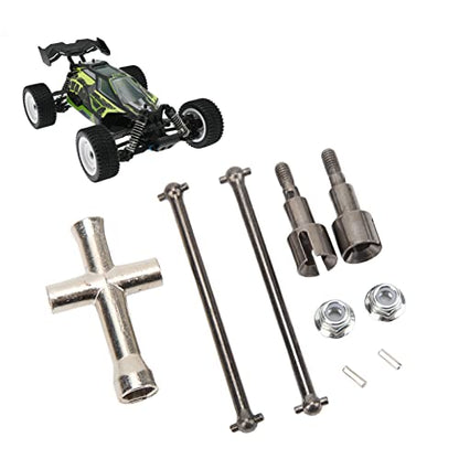 RC Car Rear Drive Shaft Replacement, Steel Rear Axle Shaft for SCY 16101 16102 16103 16201, 1/16 RC Cars Drive Shaft, High Accuracy Steel Dogbone with Axle Cup and Flange Nut for E