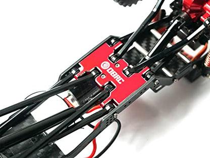 OGRC Aluminum Alloy Gearbox Mount Transmission Plate Gearbox Base Upgrade Parts for SCX24 C10 JLU Deadbolt Gladiator Bronco Axial 1/24 Crawler Car (Red) - color: Red